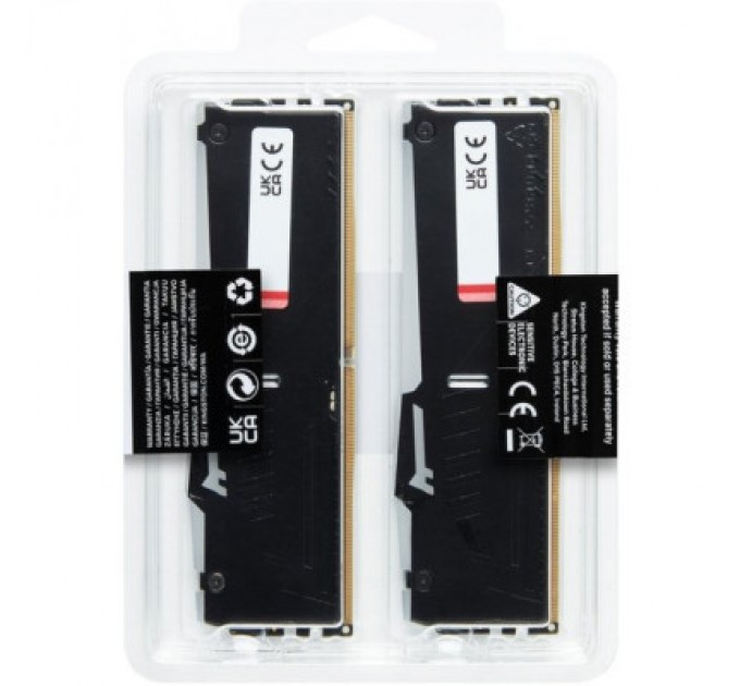 Kingston Fury (ex.HyperX) Модуль пам'яті для комп'ютера DDR5 32GB (2x16GB) 5200 MHz Beast RGB XMP Kingston Fury (ex.HyperX) (KF552C40BBAK2-32)
