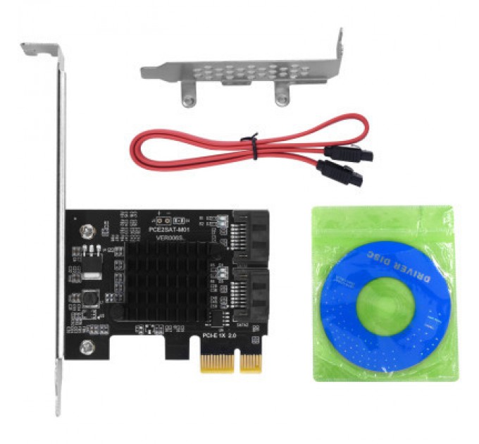 Dynamode Контролер Dynamode PCI-E to 2 х SATA III (6 Gb/s), 2 ch (PCI-E-2xSATAIII-Marvell)