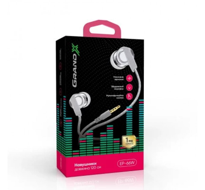 Grand-X Навушники Grand-X EP-66W White (EP-66W)