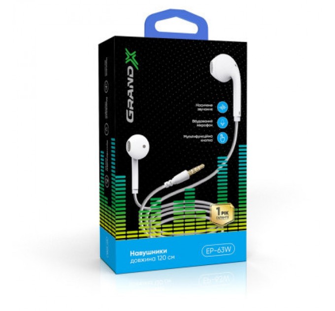 Grand-X Навушники Grand-X EP-63W White (EP-63W)