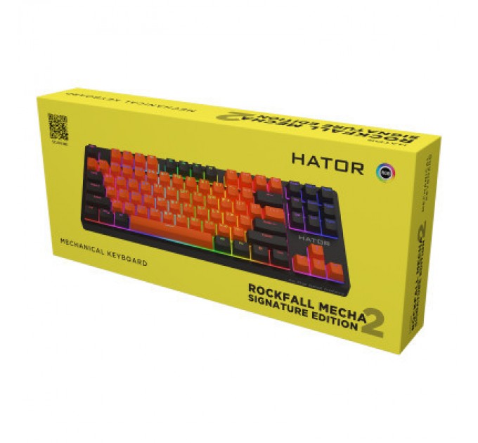 Hator Клавіатура Hator Rockfall 2 Mecha Signature Edition USB Black/Orange/Black (HTK-520-BOB)