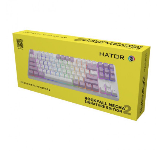 Hator Клавіатура Hator Rockfall 2 Mecha Signature Edition USB White/White/Lilac (HTK-521-WWL)