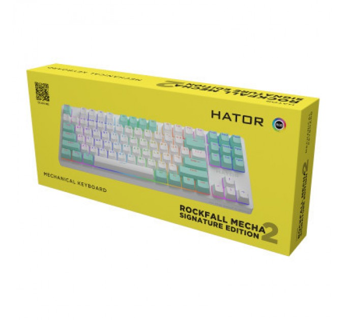 Hator Клавіатура Hator Rockfall 2 Mecha Signature Edition USB White/White/Mint (HTK-521-WWM)