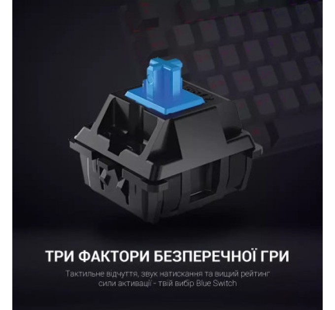 GamePro Клавіатура GamePro MK100B Blue Switch LED USB Black (MK100B)