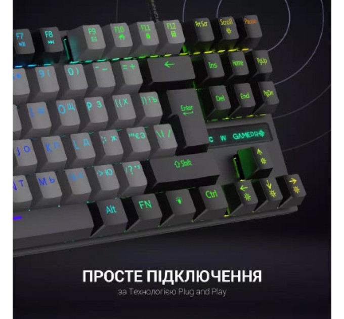 GamePro Клавіатура GamePro MK100B Blue Switch LED USB Black (MK100B)