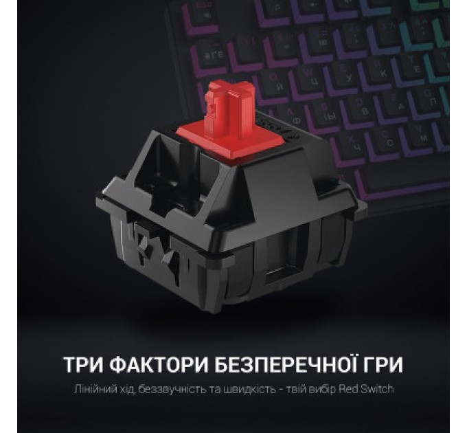 GamePro Клавіатура GamePro MK80R Red Switch RGB USB Black (MK80R)