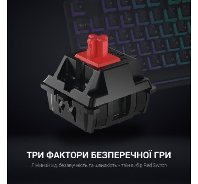GamePro Клавіатура GamePro MK85R Red Switch RGB USB Black (MK85R)