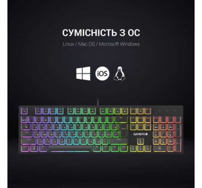 GamePro Клавіатура GamePro MK85R Red Switch RGB USB Black (MK85R)