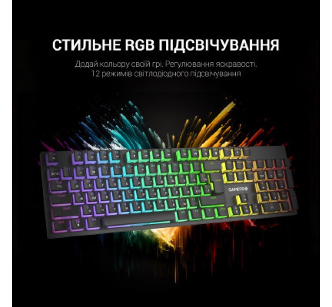 GamePro Клавіатура GamePro MK85R Red Switch RGB USB Black (MK85R)