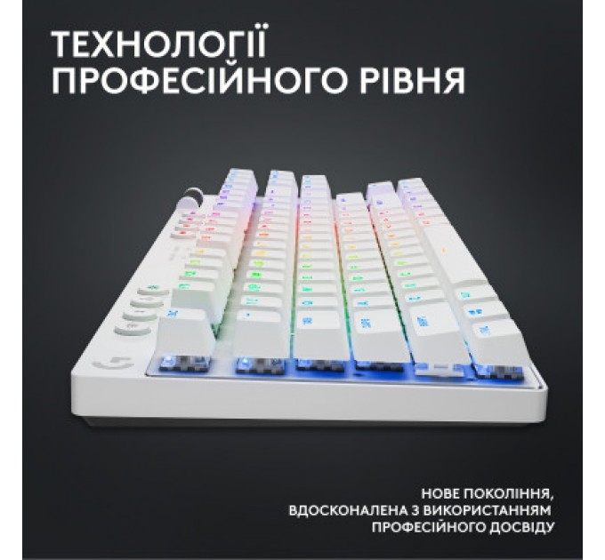 Logitech Клавіатура Logitech G PRO X TKL Lightspeed Tactile USB UA White (920-012148)