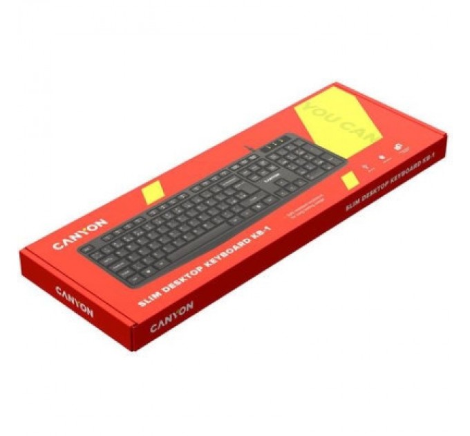 Canyon Клавіатура Canyon KB-1 Water resistant USB UA Black (CNE-CKEY01)