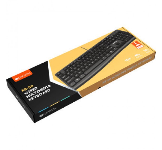 Canyon Клавіатура Canyon KB-50 Slim USB UA Black (CNE-CKEY5)