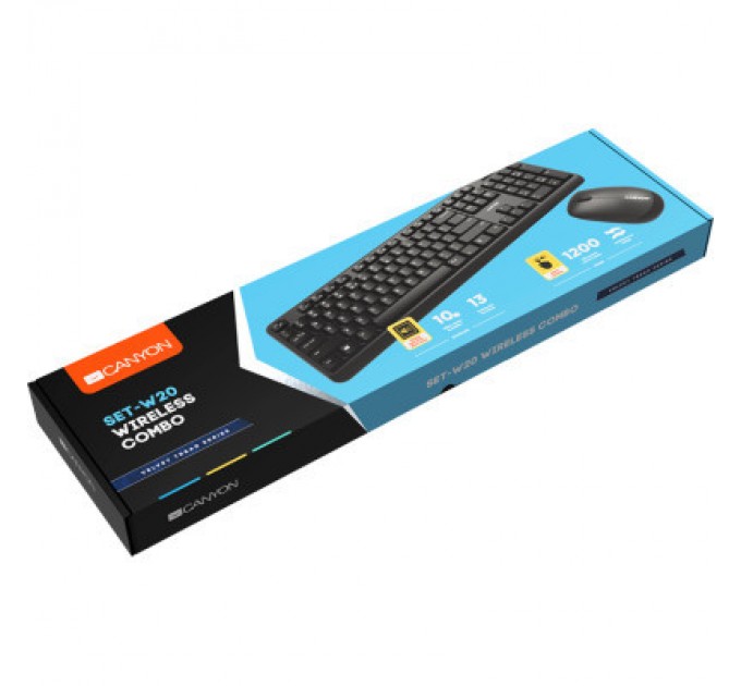 Canyon Комплект Canyon SET-W20 Velvet Wireless Silent UA Black (CNS-HSETW02)