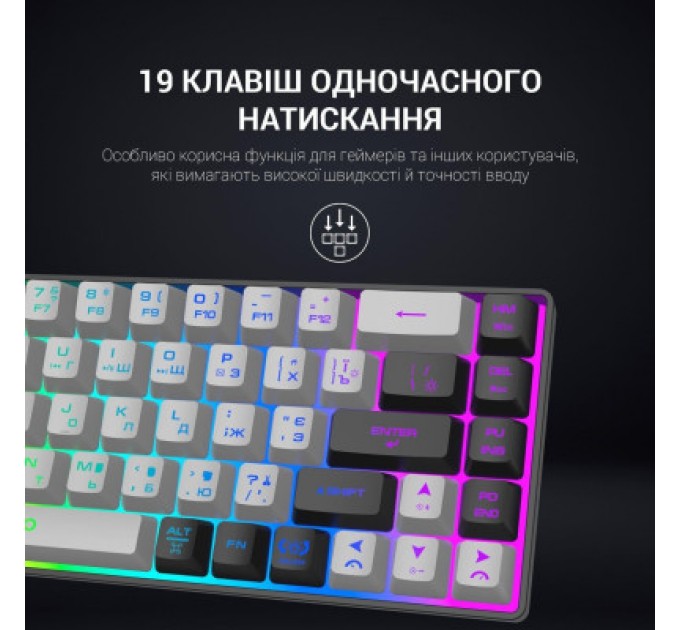 GamePro Клавіатура GamePro GK935 Wireless LED Black (GK935)
