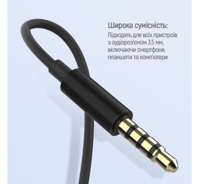 ColorWay Навушники ColorWay Slim 3.5 mm Wired Earphone Blast 1 Black (CW-WD01BK)