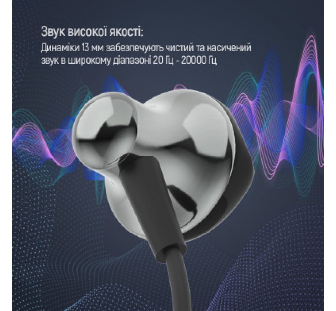 ColorWay Навушники ColorWay Slim 3.5 mm Wired Earphone Blast 1 Black (CW-WD01BK)