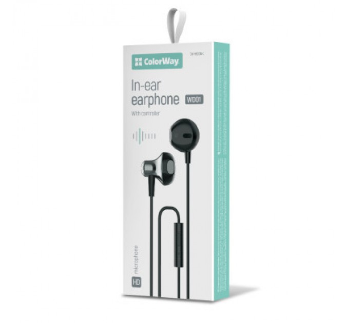 ColorWay Навушники ColorWay Slim 3.5 mm Wired Earphone Blast 1 Black (CW-WD01BK)
