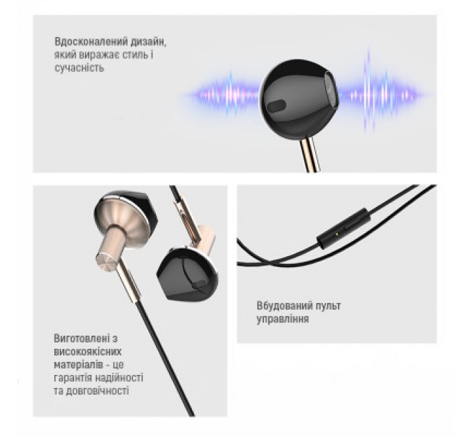 ColorWay Навушники ColorWay Slim 3.5 mm Wired Earphone Blast 2 Black (CW-WD02BK)