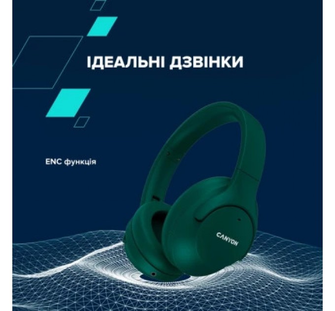 Canyon Навушники Canyon OnRiff 10 ANC Bluetooth Green (CNS-CBTHS10GN)