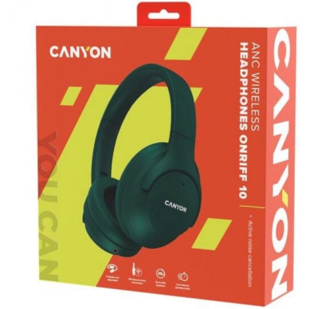 Canyon Навушники Canyon OnRiff 10 ANC Bluetooth Green (CNS-CBTHS10GN)