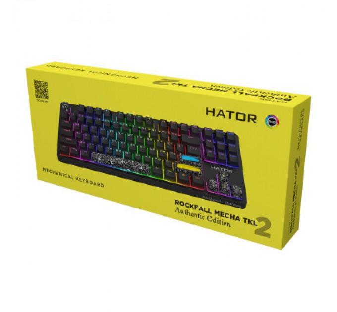 Hator Клавіатура Hator Rockfall 2 Mecha TKL Authentic Edition Aurum Milky Way Silent USB Black (HTK-530)