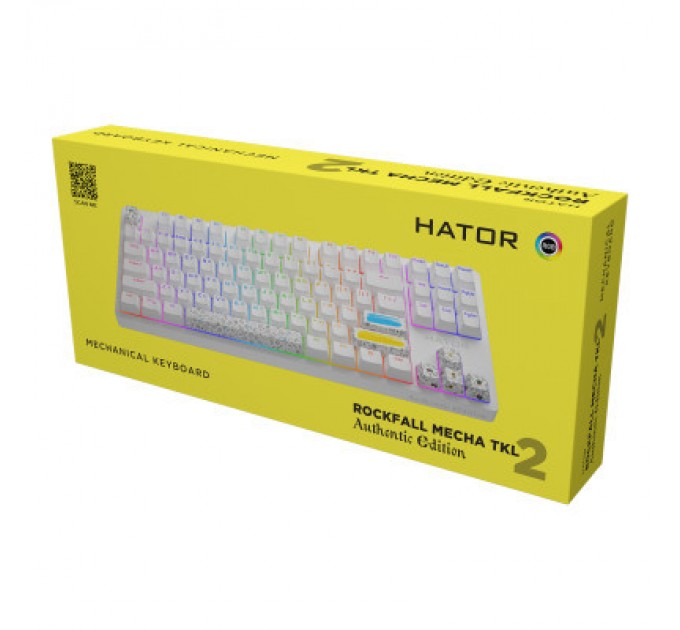 Hator Клавіатура Hator Rockfall 2 Mecha TKL Authentic Edition Aurum Milky Way Silent USB White (HTK-531)