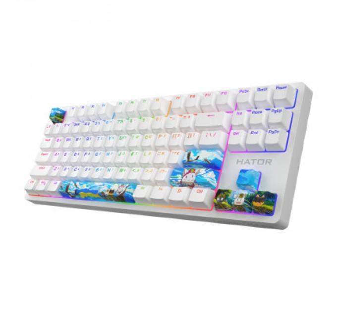 Hator Клавіатура Hator Rockfall 2 Mecha TKL Authentic Edition Aurum Milky Way Silent USB Fighting Cats (HTK-532)