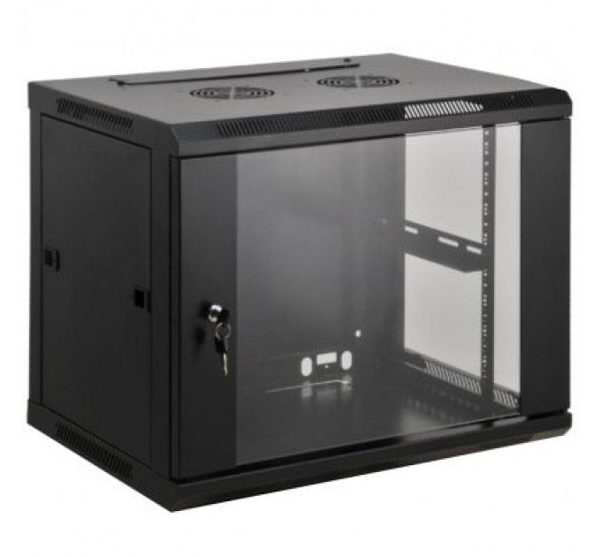 Kingda Шафа настінна Kingda 12U 19" 600x600 RAL9004 (KD-007-6612)