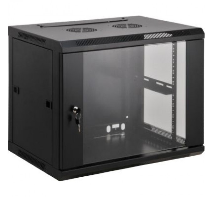 Kingda Шафа настінна Kingda 9U 19" 600x450 RAL9004 (KD-007-6409)