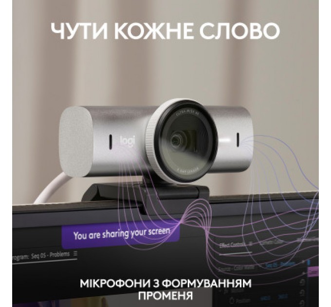 Logitech Веб-камера Logitech MX Brio 4K Pale Grey (960-001554)