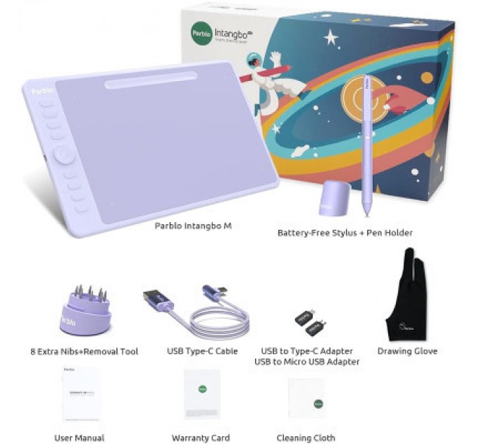 Parblo Графічний планшет Parblo Intangbo M Violet (INTANGBOMP)