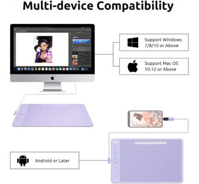 Parblo Графічний планшет Parblo Intangbo M Violet (INTANGBOMP)