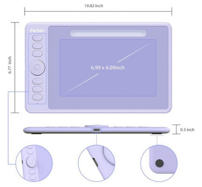 Parblo Графічний планшет Parblo Intangbo S Violet (INTANGBOSP)