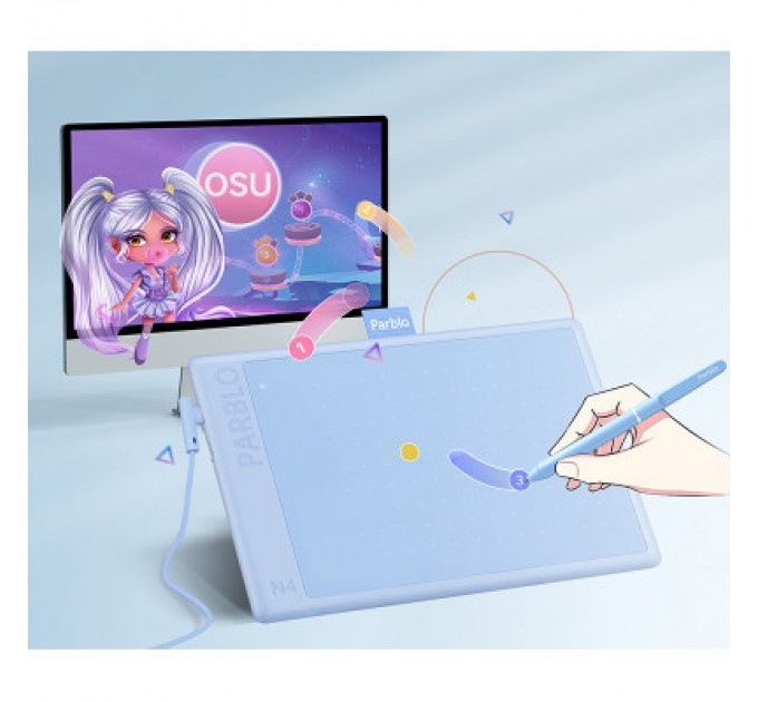 Parblo Графічний планшет Parblo Ninos N4 Blue (NINOSN4B)