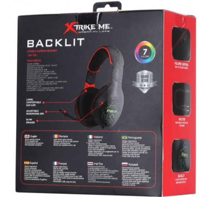 Xtrike ME Навушники Xtrike ME GH-710 Rainbow Black (GH-710)