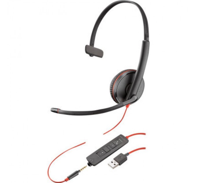 Poly Навушники Poly BlackWire C3215 USB-C/A + 3.5mm HS Mono (8X227AA)