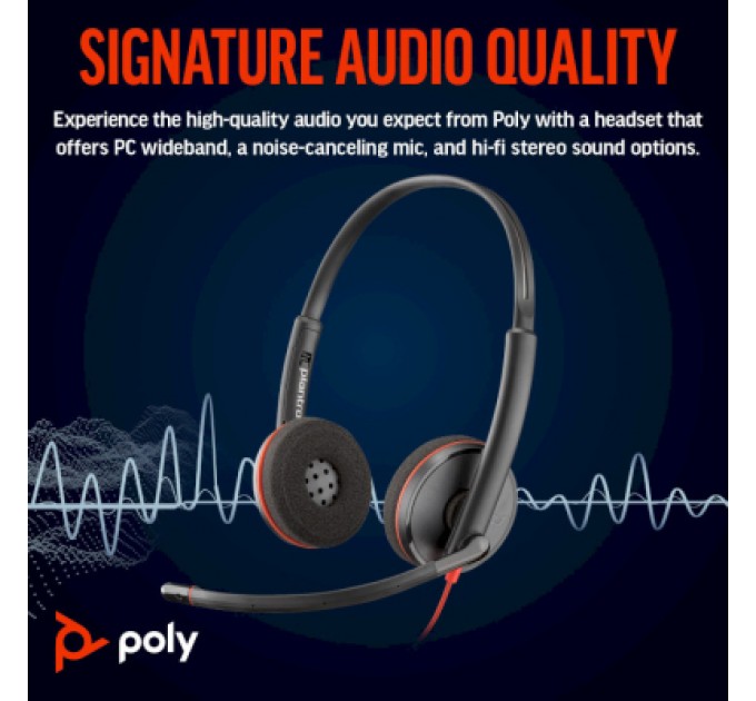 Poly Навушники Poly Blackwire 3220 USB-A/C (8X228AA)