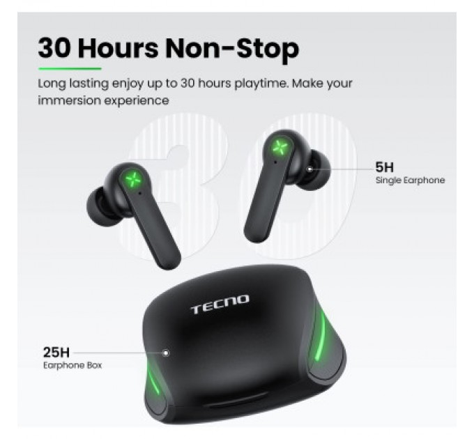 Tecno Навушники Tecno G01 Black (4895180780899)