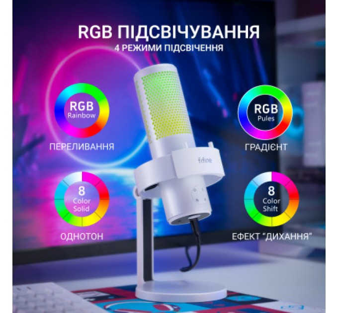 Fifine Мікрофон Fifine A9W USB White (A9W)