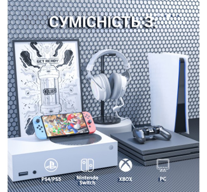 Fifine Навушники Fifine H3 RGB White (H3W)