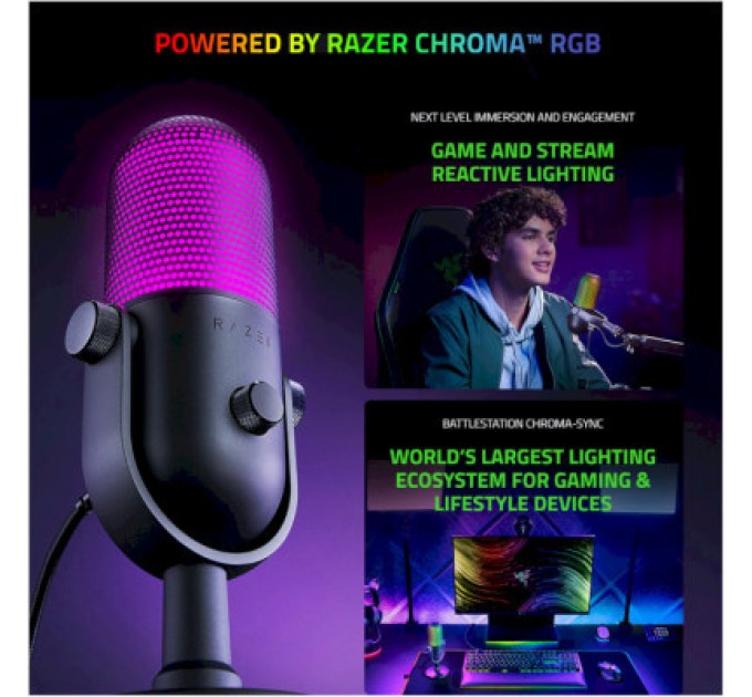 Razer Мікрофон Razer Seiren V3 Chroma White (RZ19-05060200-R3M1)