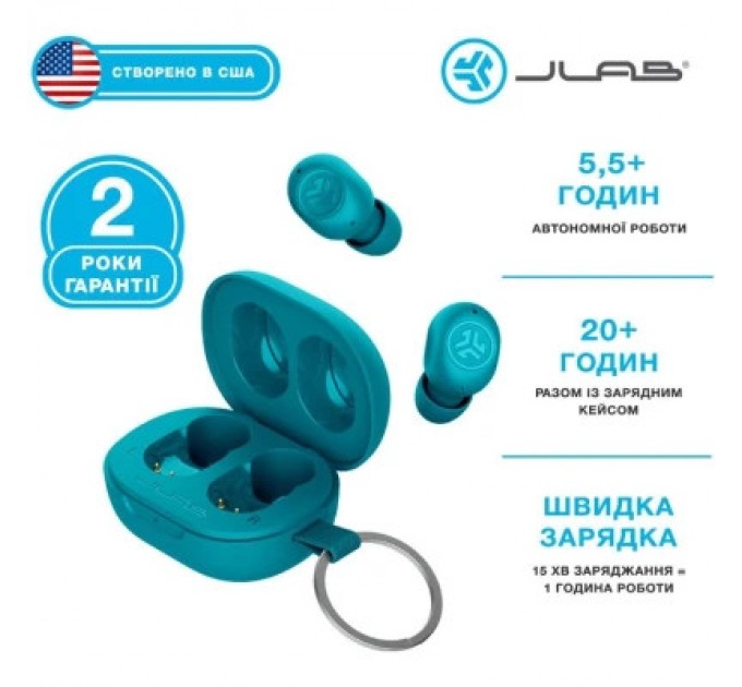 Jlab Навушники Jlab JBuds Mini Aqua Teal (IEUEBJBMINIRAQUA124)