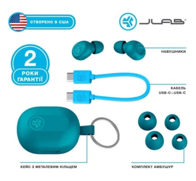 Jlab Навушники Jlab JBuds Mini Aqua Teal (IEUEBJBMINIRAQUA124)