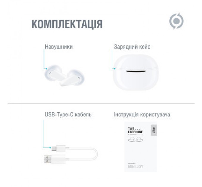 Piko Навушники Piko TWS-MiniJoy White (1283126583421)