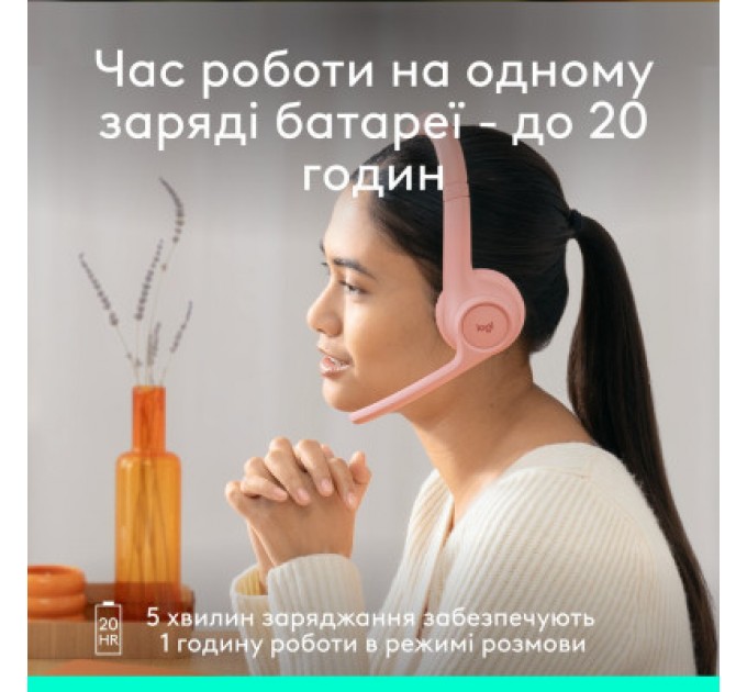 Logitech Навушники Logitech Zone 300 Bluetooth Rose (981-001412)