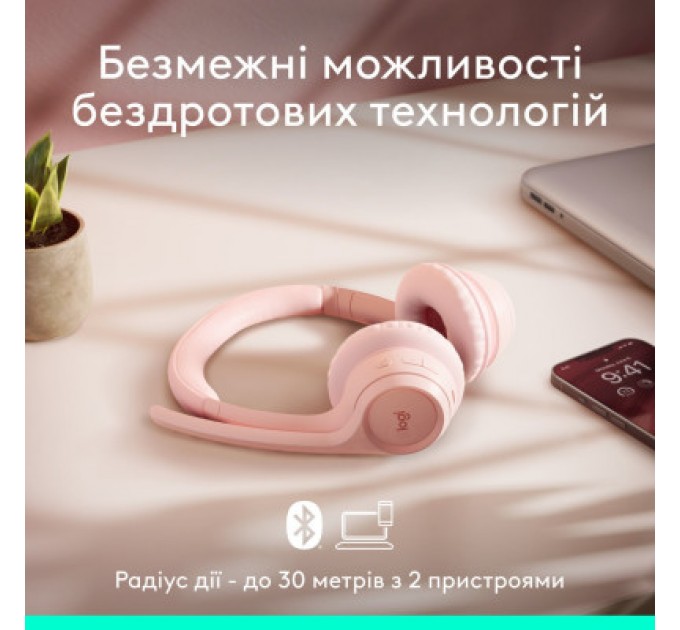 Logitech Навушники Logitech Zone 300 Bluetooth Rose (981-001412)