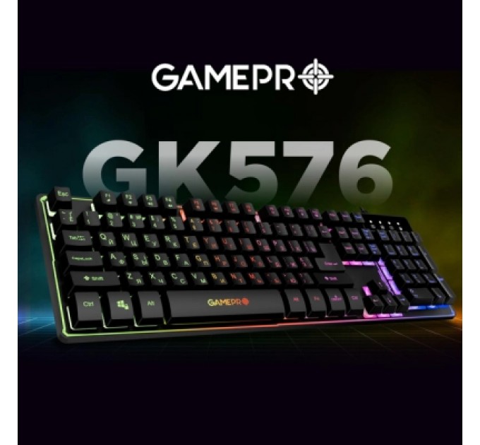 GamePro Клавіатура GamePro GK576 Nitro+ USB Black (GK576)