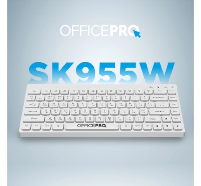 OfficePro Клавіатура OfficePro SK955W Wireless/Bluetooth White (SK955W)
