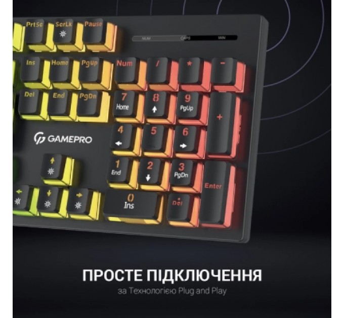 GamePro Клавіатура GamePro MK85B Blue Switch RGB USB Black (MK85B)
