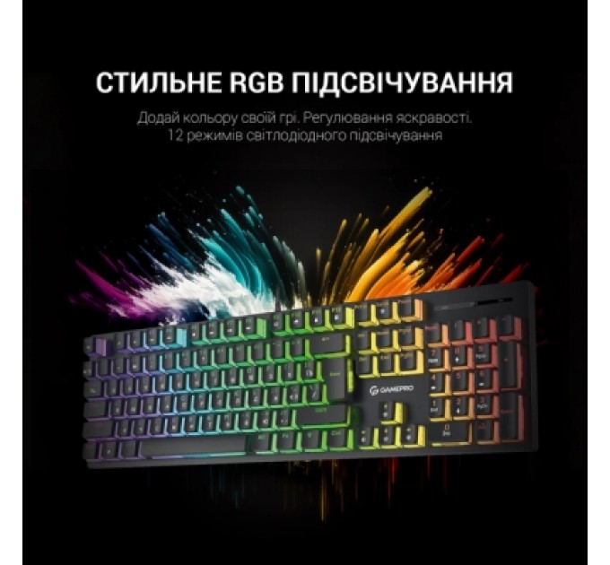 GamePro Клавіатура GamePro MK85B Blue Switch RGB USB Black (MK85B)